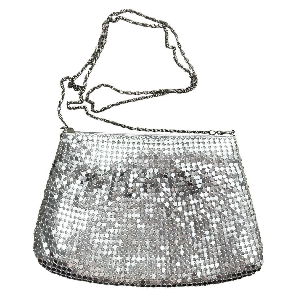 VTG Y2K Formal Y & S Original Silver Mesh Purse Clutch Evening Bag Metal Chain